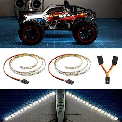 Immagine di elechawk Striscia luminosa a LED per RC ad Ala fissa aereo, aereo volante, AR, modello drone, auto, camion (bianco)