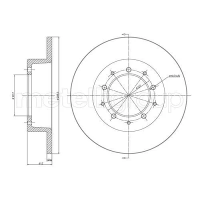 Immagine di METELLI 23 0359 Disco freno 290,0 12,5 5 101,7 pieno LAND ROVER: Defender SUV, Range Rover 2, Discovery 1