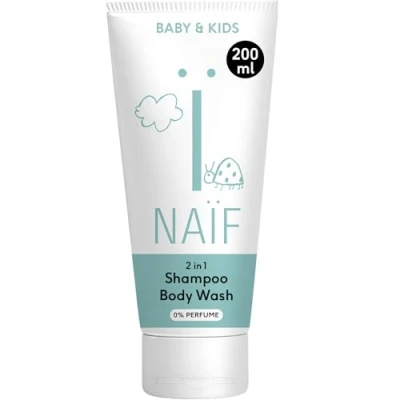 Immagine di Naïf 2 in 1 Shampoo &amp; Gel Doccia per bambini e ragazzi 0% profumo Niente SLES, microplastiche o siliconi 200ML