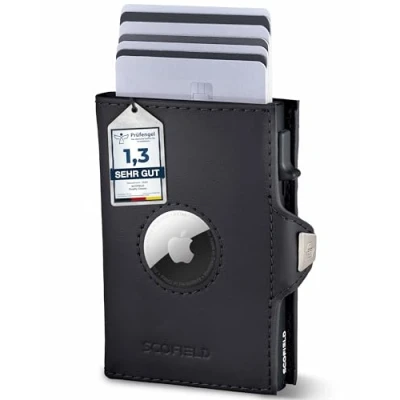 Immagine di SF SCOFIELD Duality Airtag Wallet con portamonete I Portafoglio per 8 10 carte da uomo protezione RFID Slim Smart Custodia di credito scomparto Air