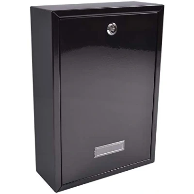 Immagine di Burg Wächter MB11BK Forth, cancello di accesso posteriore e cassetta postale a parete, in acciaio zincato, con serratura, resistente alle intemperie, 251 x 354 100 mm