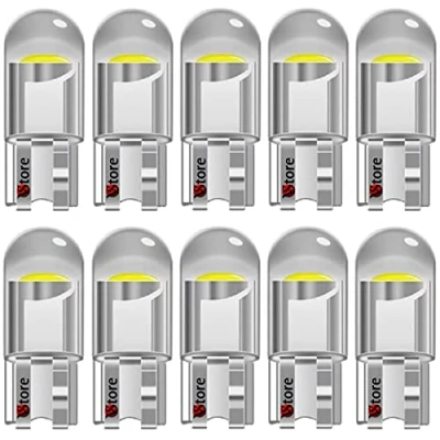 Immagine di VS Lampadina trasparente T10 W5W 501 LED 194168 Lampadine, 10 pezzi Bianco freddo 6000K 12V per luci di posizione auto, luce interna, cruscotto, targa, lampadine bagagliaio
