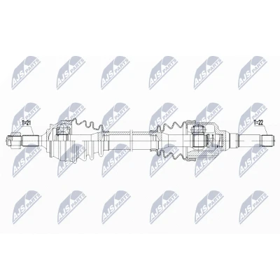 Immagine di NTY NPW CT 095 Albero motore / Semiasse Assale anteriore Dx 866mm PEUGEOT: 2008 Station Wagon, CITROËN: C3 II, C4 II Cactus