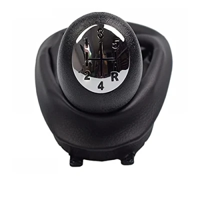 Immagine di HLDC Pomello del Cambio A 5 Marce con Cuffia Copri Bagagliaio per Renault Megane II Clio 2 3 Scenic 2001 2002 2003 2004 2005 2006 2007 2008 2009 Stile Auto