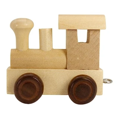Immagine di GICO Carra in legno, lettere treno, Lok, Waggon, a Z, nome scelta (Lok)