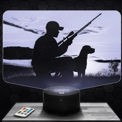 Immagine di Lampada da comodino, Luce notturna tattile caccia illusione 3D LED, idea regalo di Natale per ragazzi e ragazze notte bambini o adulti