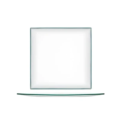 Immagine di H&amp;h set 6 piatti in vetro quadro trasparente cm25