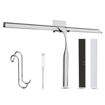 Immagine di Wunset Lavavetri da doccia di alta qualità, per vetri e specchi, efficiente, casa ufficio, durevole, senza striature facile usare (30 CM, Argento)