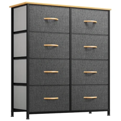 Immagine di YITAHOME Cassettiera in tessuto con 8 cassetti,Struttura Metallo, Salvaspazio Camera da Letto,grigio profondo