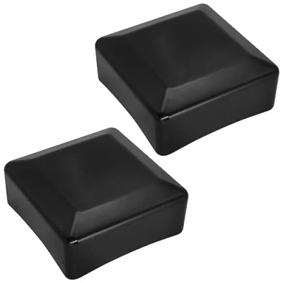 Immagine di SKIR&#039;CO (2 pezzi) Tappi per pali di recinzione, quadrati 80 x mm in plastica nera colore nero RAL 9005