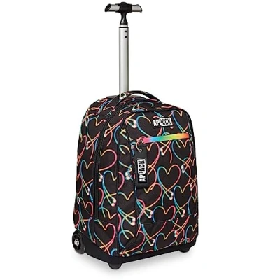Immagine di Appack Big Trolley Scuola, Nero, 2 in 1, Doppio Uso, Zaino con Carrello Fisso e Crossover System, Viaggio, Bambino Ragazzo