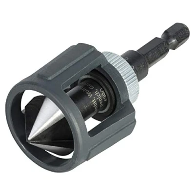 Immagine di wolfcraft Svasatore conico con arresto di profondità, Ø 20 mm, codolo esagonale I 4390000 per la svasatura controllata fori avvitamenti a filo in legno, metallo non ferroso e plastica