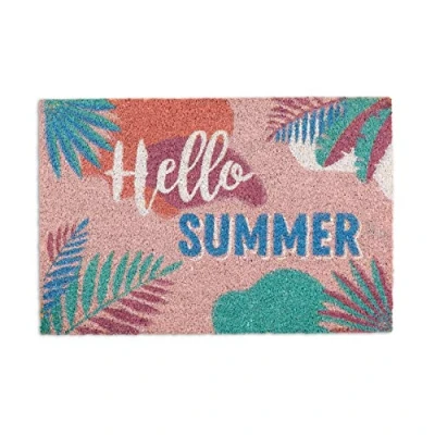 Immagine di Relaxdays Zerbino Ingresso Casa “Hello Summer, Tappetino 60x40 cm in Fibra di Cocco, Tappeto Interni e Esterni,Colorato, Fibre, PVC, Multicolore