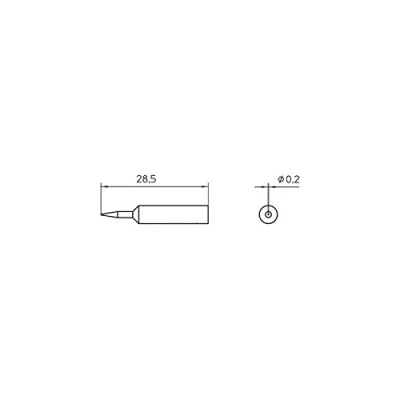 Immagine di Weller XNT 1S punta di saldatura Forma tonda Dimensione 0.2 mm Lunghezza punte 29 Contenuto 1 pz.