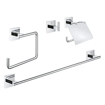 Immagine di GROHE QUICKFIX Start Cube, Set Accessori 4 in 1,Cromo,Installazione a vite o con colla,Cromo,41115000