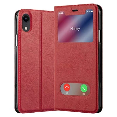 Immagine di Cadorabo Custodia Libro per Apple iPhone XR in ROSSO ZAFFERANO con Funzione Stand e Chiusura Magnetica Portafoglio Cover Case Wallet Book Etui Protezione