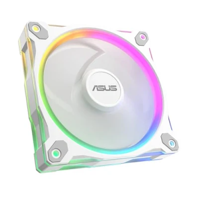 Immagine di ASUS Prime MR120 ARGB, Ventola per Case da 120 mm, Spessore Telaio 2,8 cm, 20 LED ARGB Compatibili con Aura Sync Illuminazione Entrambi i Lati, Massimo 21 dB di Rumore, Bianco