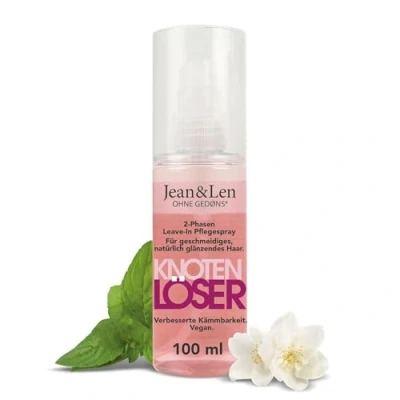 Immagine di Jean &amp; Len Knot Remover 2 Phase Leave In Spray, adatto a tutti i tipi di capelli, districa capelli e migliora la pettinabilità, spray districante, senza parabeni siliconi, vegan, 100 ml