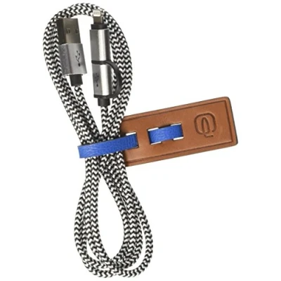Immagine di PIQUADRO Bagmotic Fascetta Fermacavo in Pelle con Cavo Usb, Blu, 1x2x8 cm (W X H L)