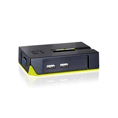 Immagine di LevelOne KVM 0222 switch per keyboard video mouse (kvm) Nero, Verde