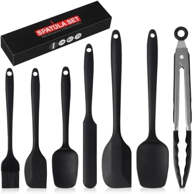 Immagine di Set di 7 Spatole in Silicone, Spatola Silicone Cucina, per Dolci, Leccapentole da Resistente al Calore fino a 230ºC Antiaderent Mescolare, Cuocere e Cucinare