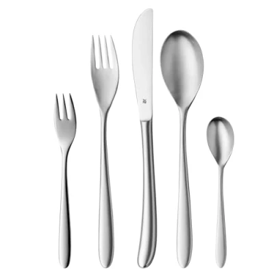 Immagine di WMF Set di Posate da 30 Pezzi, per 6 Persone, Silk Cromargan in Acciaio Inox 18/10 Satinato