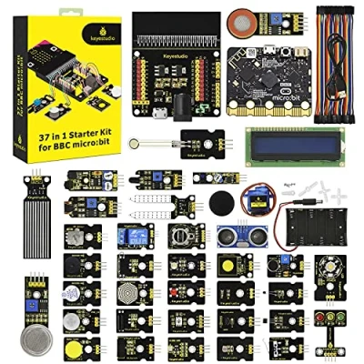 Immagine di KEYESTUDIO BBC Micro:Bit kit sensore 37 in 1 con display LED di rilevamento del movimento e base Bluetooth Impara la programmazione per principianti (include Microbit)