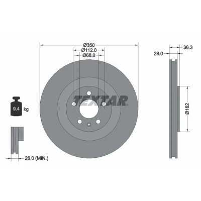 Immagine di TEXTAR PRO+ 92290405 Disco freno AUDI: Q7, A6 C8 Avant, Q8