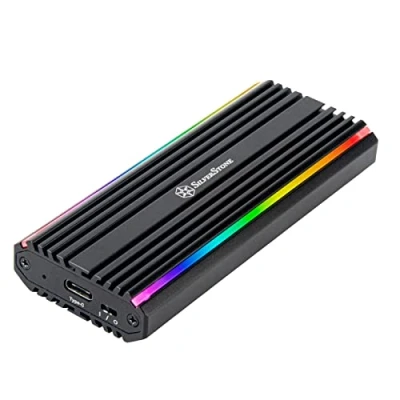 Immagine di SilverStone Technology SST MS13 Alloggiamento USB C 3.2 Gen2 10 Gbps NVMe / SATA M.2 SSD RGB, 71175, nero