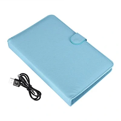 Immagine di Goshyda Tastiera Bluetooth, Bluetooth Wireless con Ricarica USB Universale Custodia Flip, Supporto per IOS/Android, Bianco/Blu(blu)