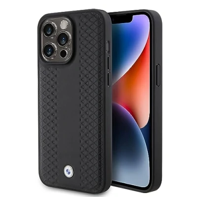 Immagine di CG Mobile BMW Custodia in Pelle per iPhone 15 PRO da 6,1&quot;, AntiGraffio, Resistente alle Cadute, Antiurto, Protezione Completa e Sottile, Colore: Nero