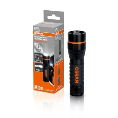 Immagine di OSRAM LEDinspect TORCH 450 ESSENTIAL, funzione zoom, luminosità 450lm, 6500K, 3 modalità di illuminazione, torcia ispezione a LED