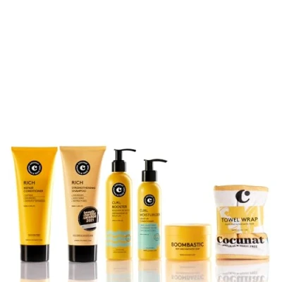 Immagine di COCUNAT Piano di Nutrimento e Volume per Capelli Ricci Nutre, Rinforza, Idrata Definisce i Metodo Curly Elimina l&#039;increspamento Include Turbante Anti Increspamento