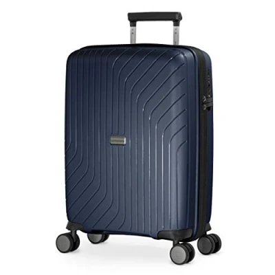 Immagine di Hauptstadtkoffer TXL Trolley da viaggio in 3 misure, polipropilene rigido robusto e leggero, Blu scuro, Handgepäck 55cm, valigetta
