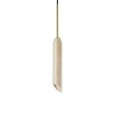 Immagine di DESIGN BY US Lampada a sospensione Marble Art, color sabbia, marmo, altezza 30 cm