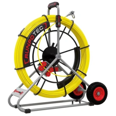Immagine di Runpotec Aspa Asta in fibra di vetro 120 m, diametro 9 mm con bobina d&#039; acciaio, 730 Mobile, filettatura RTG, 12 mm, 10086