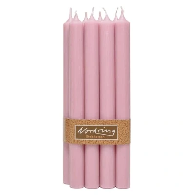 Immagine di Nordring 8 candele rustiche, colore rosa antico, 2,2 x 25 cm, con certificazione RAL