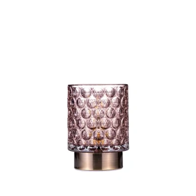 Immagine di Pauleen Bright Glamour 48239 Lampada da Tavolo in Vetro, con Funzione Timer, Batteria 6H, Senza Cavo, Colore: Rosa, Taupe, Ottone