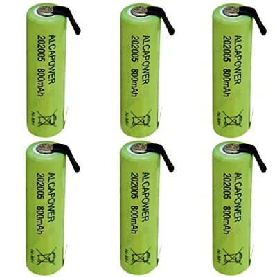 Immagine di Set di 6 Batterie Accumulatore Ni MH AAA 1,2V 800mAh T. a Saldare (Confezione da Batterie)