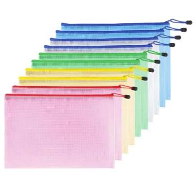 Immagine di 10 Pezzi Borse di File Sacchetto del Documento, A5 Zip Impermeabile, Busta Plastica con Cerniera, per Documenti, Ricevute, Materiale Scolastico, Accessori da Viaggio, 5 Colori (A5)