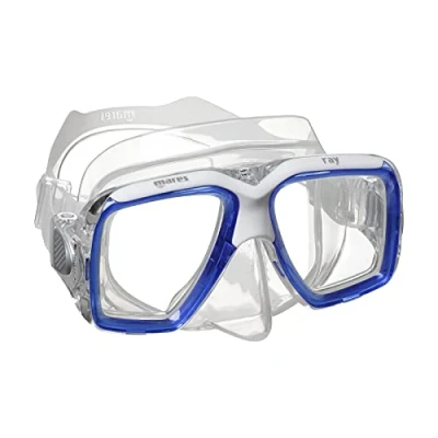 Immagine di Mares Ray, Maschera Snorkeling Adulto Unisex, Blu Trasparente/Trasparente