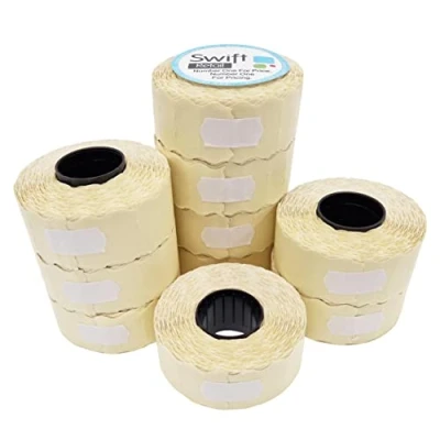 Immagine di Swift 26 x 12 mm Etichette per pistola etichettatrice Bianca Removibile 20 Rollos 20,000 Labels