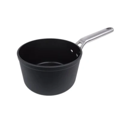 Immagine di Arcos Serie Samoa Pentolino Antiaderente 20 cm Alluminio Forgiato Adatto a qualsiasi cucina Anse Acciaio inossidabile effetto freddo Lavabile in lavastoviglie Colore Nero FULL INDUCTION