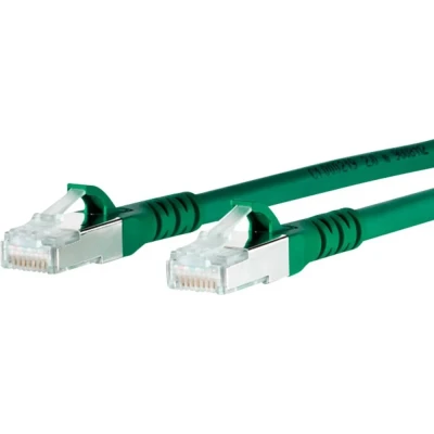 Immagine di Metz Connect 1308451555 E RJ45 cavo di rete, patch CAT 6A S/FTP 1.50 m Verde con protezione 1 pz.