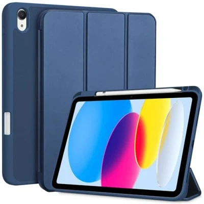 Immagine di ProCase Cover iPad 10 Generazione 10,9 Pollici con Portapenna, Custodia 2022 (A2696 A2757 A2777) Auto Svegliati/Sonno Blu scuro