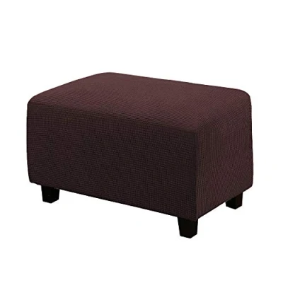 Immagine di WINS fodera per poggiapiedi rettangolare ottomano, pouf quadrata estensibile, divano e rettangolare, colore: marrone scuro