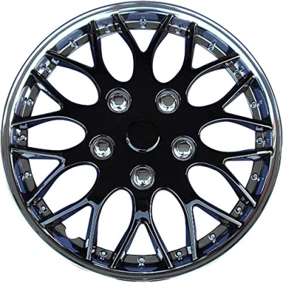 Immagine di AutoStyle Set di copricerchi Missouri, 15 pollici, colore: Cromato/Nero, 4 pezzi