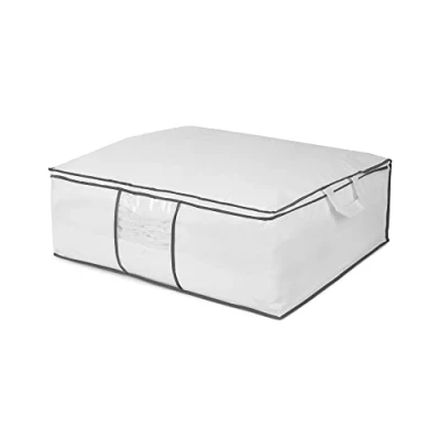 Immagine di Compactor Aufbewahrungstasche für Bettdecken Rangement &amp; CIE RAN633 Peva Box per archiviazione da sotto Letto, in Polipropilene, Colore: Bianco, Non Woven 75G Plastic Window