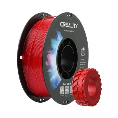 Immagine di Creality filamento TPU 1.75, per stampa 3D, alta elasticità, materiale adesivo morbido, elastico, poliuretano termoplastico da 1 kg, rosso