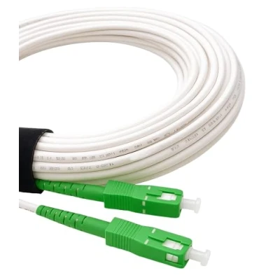 Immagine di Elfcam 40m Cavo Fibra Ottica SC/APC per Simplex Monomodale 9/125μm LSZH, Compatibile con FTTH, Bianco,(40M)